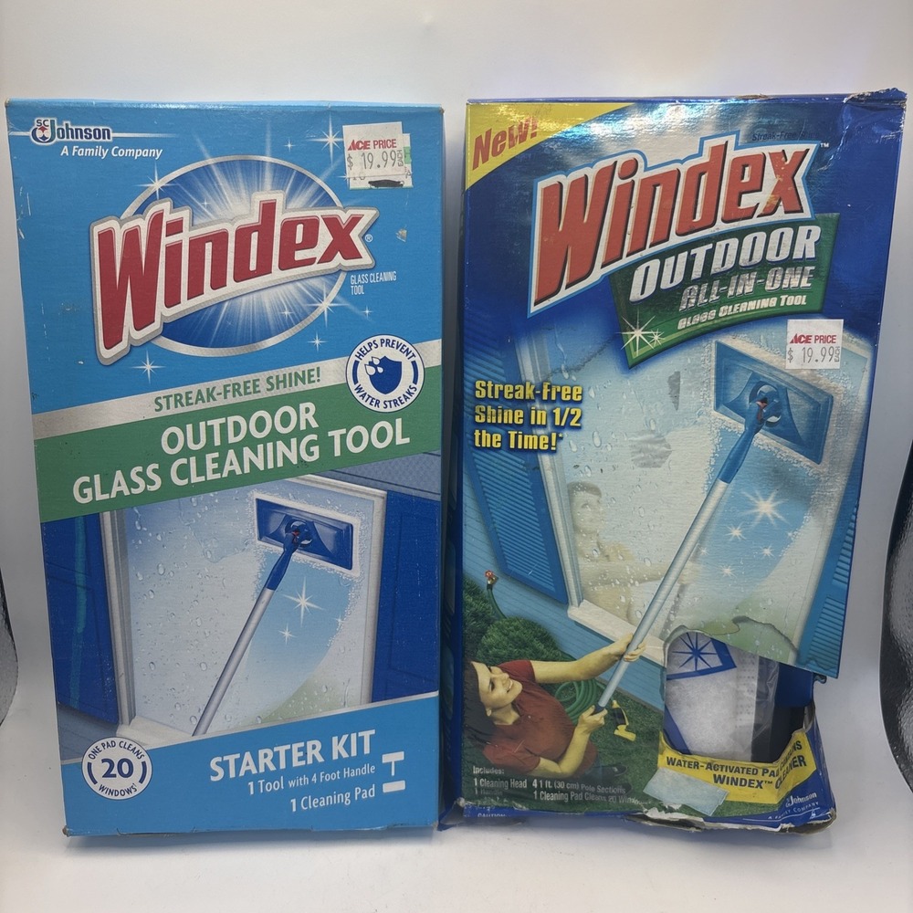 Windex Outdoor All-in-One Window Glass Cleaning Starter Kit X2 1 Box Is Crushed
